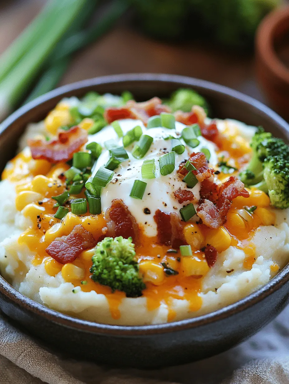 In the realm of comfort food, few dishes can rival the allure of a Loaded Mashed Potato Bowl. This recipe elevates the humble mashed potato to new heights, transforming it into a hearty meal that satisfies both the palate and the soul. Imagine a warm bowl filled with creamy, buttery mashed potatoes, generously topped with crispy bacon, sharp cheddar cheese, tangy sour cream, and fresh green onions. It’s a dish that not only fills you up but also warms you from the inside out.