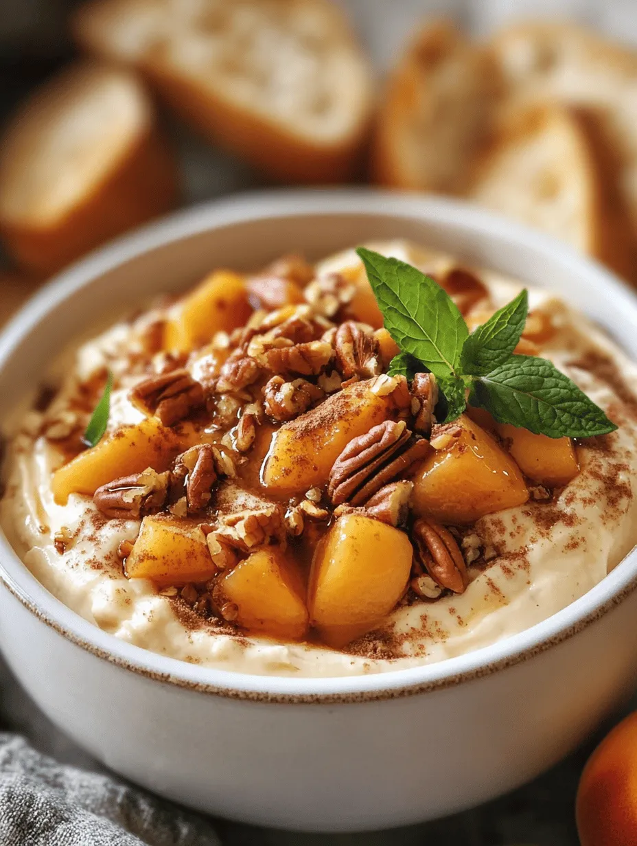 If you’re searching for a delightful appetizer that perfectly marries sweet and savory, look no further than the Bourbon Peach Pecan Dip. This unique concoction embodies the essence of summer with its ripe peaches, while the addition of bourbon infuses a rich, smoky depth that elevates the dish. The flavor profile is further enhanced by the natural crunch of toasted pecans, creating a dip that is not only delicious but also visually appealing.