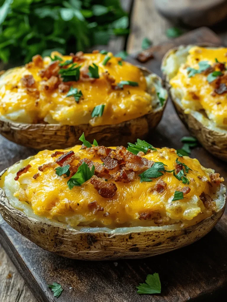 Baked potatoes have long been a beloved staple in kitchens around the world. Their versatility allows them to be enjoyed in countless ways, from simple butter and salt to elaborate toppings that elevate them into gourmet territory. Among the many variations, Twice Baked Potatoes stand out as a comforting and indulgent option that combines the heartiness of potatoes with creamy fillings and cheesy toppings. This recipe for Twice Baked Potatoes Delight takes this classic dish to new heights, ensuring every bite is a delightful experience.