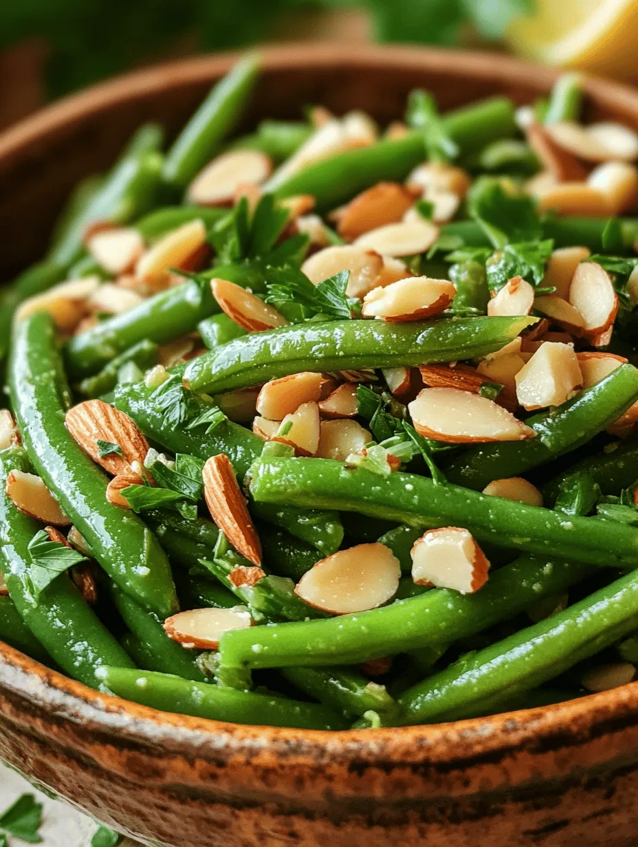 The history of Green Beans Almondine is rooted in French cuisine, where it is known as "Haricots Verts Amandine." This dish showcases the French culinary tradition of elevating simple ingredients to create something exceptional. The use of green beans and almonds reflects the French approach to cooking, which emphasizes fresh produce and quality ingredients.