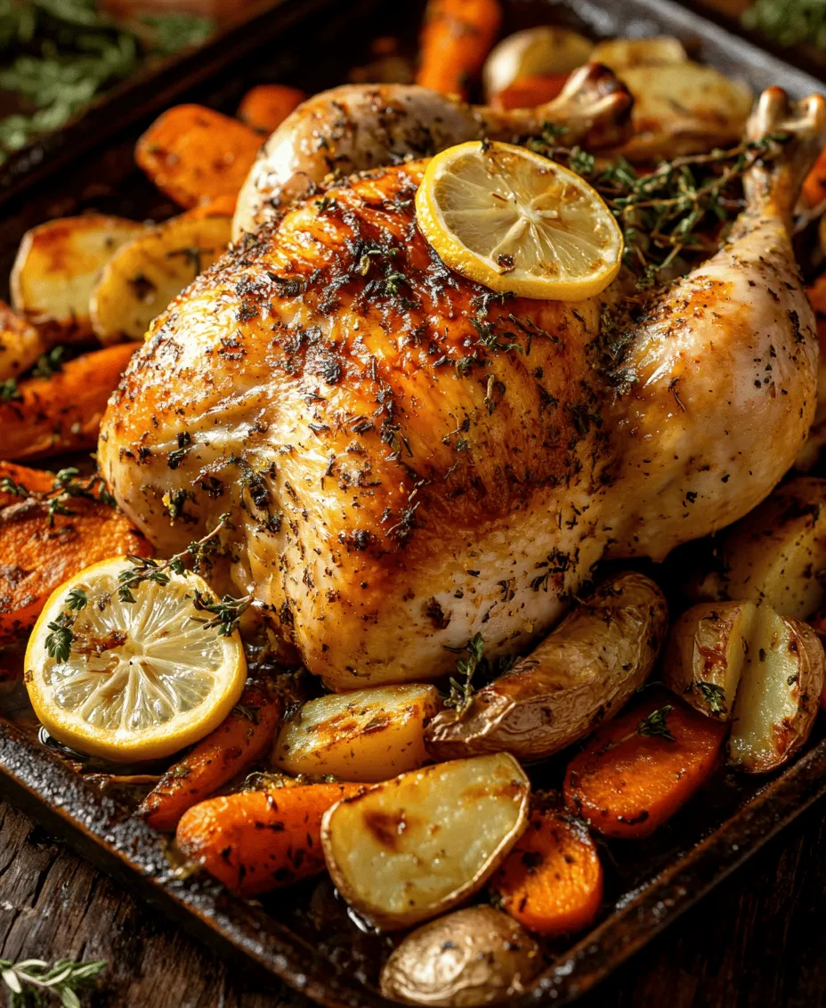 In the realm of home cooking, few dishes embody warmth and comfort quite like Herb-Infused Lemon Garlic Roasted Chicken. This recipe showcases a whole chicken elevated by aromatic herbs and zesty lemon, resulting in a meal that is not only delicious but also visually stunning. Picture a perfectly roasted chicken, its skin golden and crispy, surrounded by a medley of roasted vegetables, all infused with the fragrant notes of garlic and herbs. This is not just a meal; it’s an experience that brings family and friends together around the dinner table.