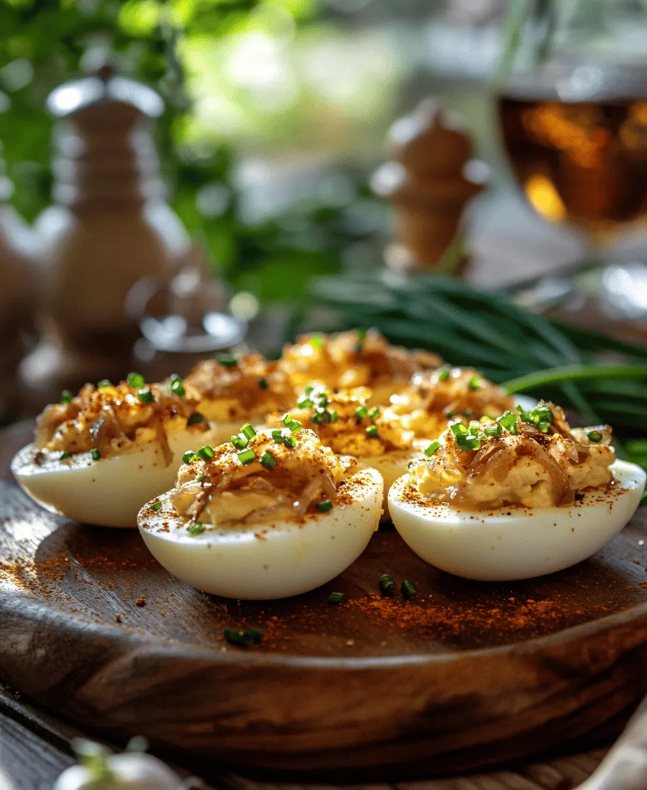 Deviled eggs have a history that dates back centuries, with variations appearing in various cultures across the globe. Originally, they were served as a way to use leftover eggs, a practice that has transformed into a beloved dish enjoyed by many. The classic deviled egg typically features hard-boiled egg whites filled with a mixture of mashed yolks, mayonnaise, and mustard, often topped with a sprinkle of paprika for color and flavor. Their simplicity and adaptability make them a favorite, easily accommodating a variety of flavors and ingredients.