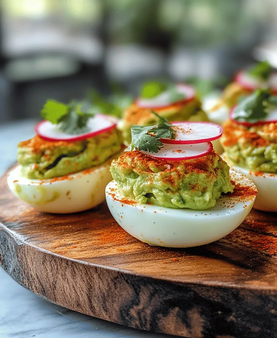 Discover a fresh twist on a classic appetizer with our Zesty Avocado Deviled Eggs. This delightful recipe combines the creamy richness of avocado with the traditional flavors of deviled eggs, creating a vibrant dish that is perfect for any occasion. Whether you're hosting a brunch, attending a picnic, or simply looking for a delicious snack, these deviled eggs will impress your guests and satisfy your taste buds. With their vibrant green filling and the zesty kick of lime, they are not only visually appealing but also bursting with flavor.