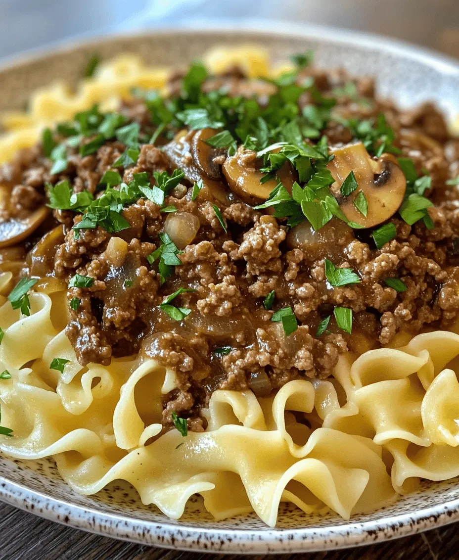 In the realm of comfort food, few dishes can rival the hearty and satisfying flavors of Hamburger Stroganoff. This easy-to-make recipe brings together ground beef, savory mushrooms, and a creamy sauce over egg noodles, creating a deliciously satisfying meal for any occasion. Perfect for busy weeknights, this dish can be prepared in just 30 minutes, making it a go-to favorite for families and individuals alike. Whether you’re looking to whip up something quick after a long day or impress guests with a comforting meal, Hamburger Stroganoff has got you covered. In this article, we will explore the origins of Stroganoff, delve into the recipe details, and provide insights on how to make this classic dish even more delightful.