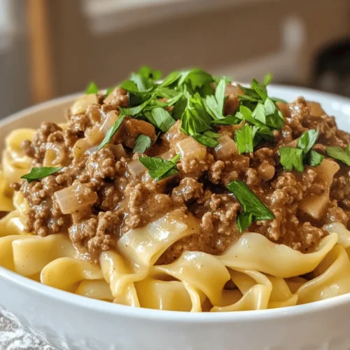 In the realm of comfort food, few dishes can rival the hearty and satisfying flavors of Hamburger Stroganoff. This easy-to-make recipe brings together ground beef, savory mushrooms, and a creamy sauce over egg noodles, creating a deliciously satisfying meal for any occasion. Perfect for busy weeknights, this dish can be prepared in just 30 minutes, making it a go-to favorite for families and individuals alike. Whether you’re looking to whip up something quick after a long day or impress guests with a comforting meal, Hamburger Stroganoff has got you covered. In this article, we will explore the origins of Stroganoff, delve into the recipe details, and provide insights on how to make this classic dish even more delightful.