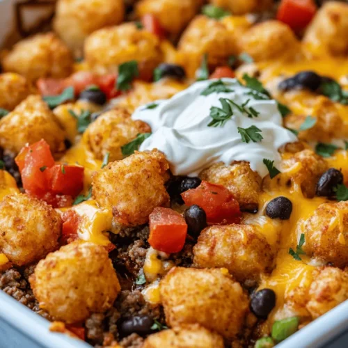 Cowboy Tater Tot Casserole is a dish that beautifully marries the heartiness of classic casseroles with the vibrant flavors of Tex-Mex cuisine. Imagine a warm, bubbling casserole filled with seasoned ground beef, colorful vegetables, and creamy cheese, all topped with a crispy layer of golden-brown tater tots. This comforting meal is not only a feast for the senses but also a celebration of togetherness, making it an ideal choice for family dinners, potlucks, or even casual gatherings with friends.