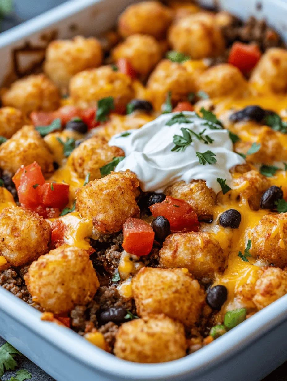 Cowboy Tater Tot Casserole is a dish that beautifully marries the heartiness of classic casseroles with the vibrant flavors of Tex-Mex cuisine. Imagine a warm, bubbling casserole filled with seasoned ground beef, colorful vegetables, and creamy cheese, all topped with a crispy layer of golden-brown tater tots. This comforting meal is not only a feast for the senses but also a celebration of togetherness, making it an ideal choice for family dinners, potlucks, or even casual gatherings with friends.