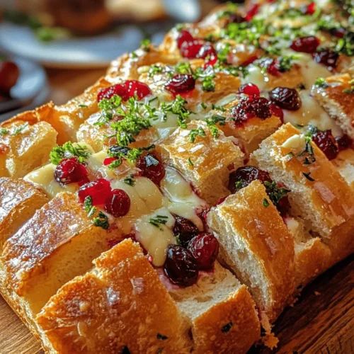 As the festive season approaches, the search for the perfect crowd-pleasing dish becomes a delightful mission. If you’re looking for a recipe that combines warmth, comfort, and a touch of elegance, look no further than Cranberry Brie Sourdough Pull-Apart Bread. This irresistible dish not only captures the essence of the holidays but also serves as a beautiful centerpiece for gatherings, holiday parties, or cozy family dinners. The combination of tart cranberries, creamy Brie cheese, and crusty sourdough creates a symphony of flavors that tantalizes the taste buds, making it an instant favorite among guests.