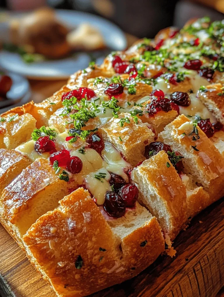 As the festive season approaches, the search for the perfect crowd-pleasing dish becomes a delightful mission. If you’re looking for a recipe that combines warmth, comfort, and a touch of elegance, look no further than Cranberry Brie Sourdough Pull-Apart Bread. This irresistible dish not only captures the essence of the holidays but also serves as a beautiful centerpiece for gatherings, holiday parties, or cozy family dinners. The combination of tart cranberries, creamy Brie cheese, and crusty sourdough creates a symphony of flavors that tantalizes the taste buds, making it an instant favorite among guests.