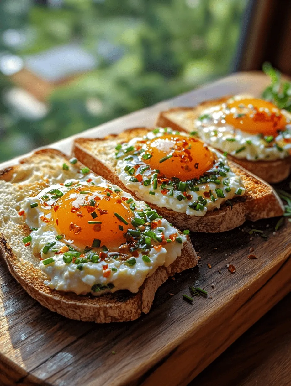 At the heart of this recipe lies the hot honey cured egg yolks, a culinary innovation that elevates the traditional egg yolk to new heights. The rich and creamy texture of the yolks, combined with the sweet and spicy infusion of hot honey, creates a luxurious mouthfeel that is both indulgent and satisfying. The chive cottage cheese adds a refreshing contrast with its creamy consistency, while the fresh chives introduce a mild onion flavor that complements the dish beautifully. The toasted sourdough provides the perfect crunchy base, enhancing the overall experience with its tangy notes and robust texture.