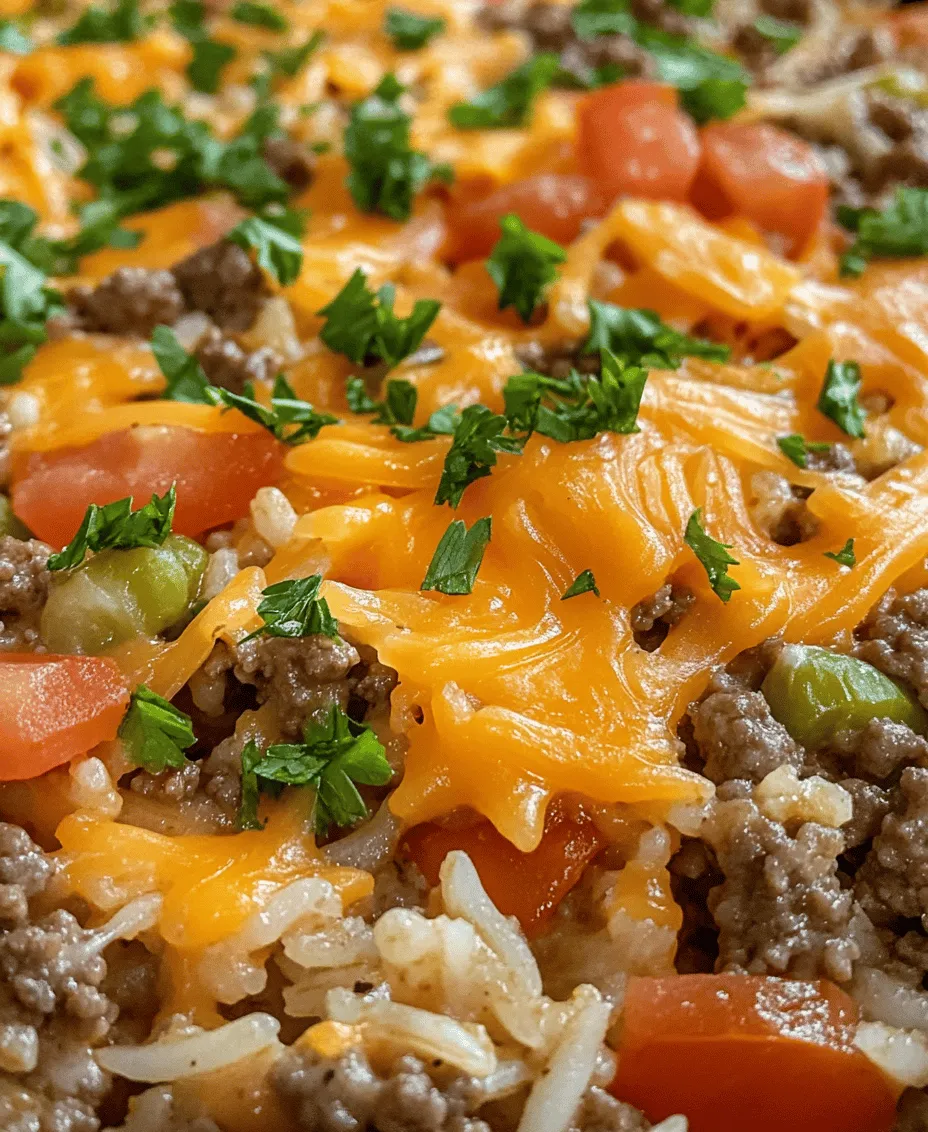 In the world of comfort food, few dishes can match the warmth and satisfaction of a hearty casserole. One standout recipe that embodies this essence is the Hearty Hamburger Rice Casserole. This dish combines savory ground beef, aromatic vegetables, and fluffy rice, all baked to perfection under a blanket of melted cheddar cheese. It’s the kind of meal that evokes feelings of home and family gatherings, making it a cherished recipe in many households.