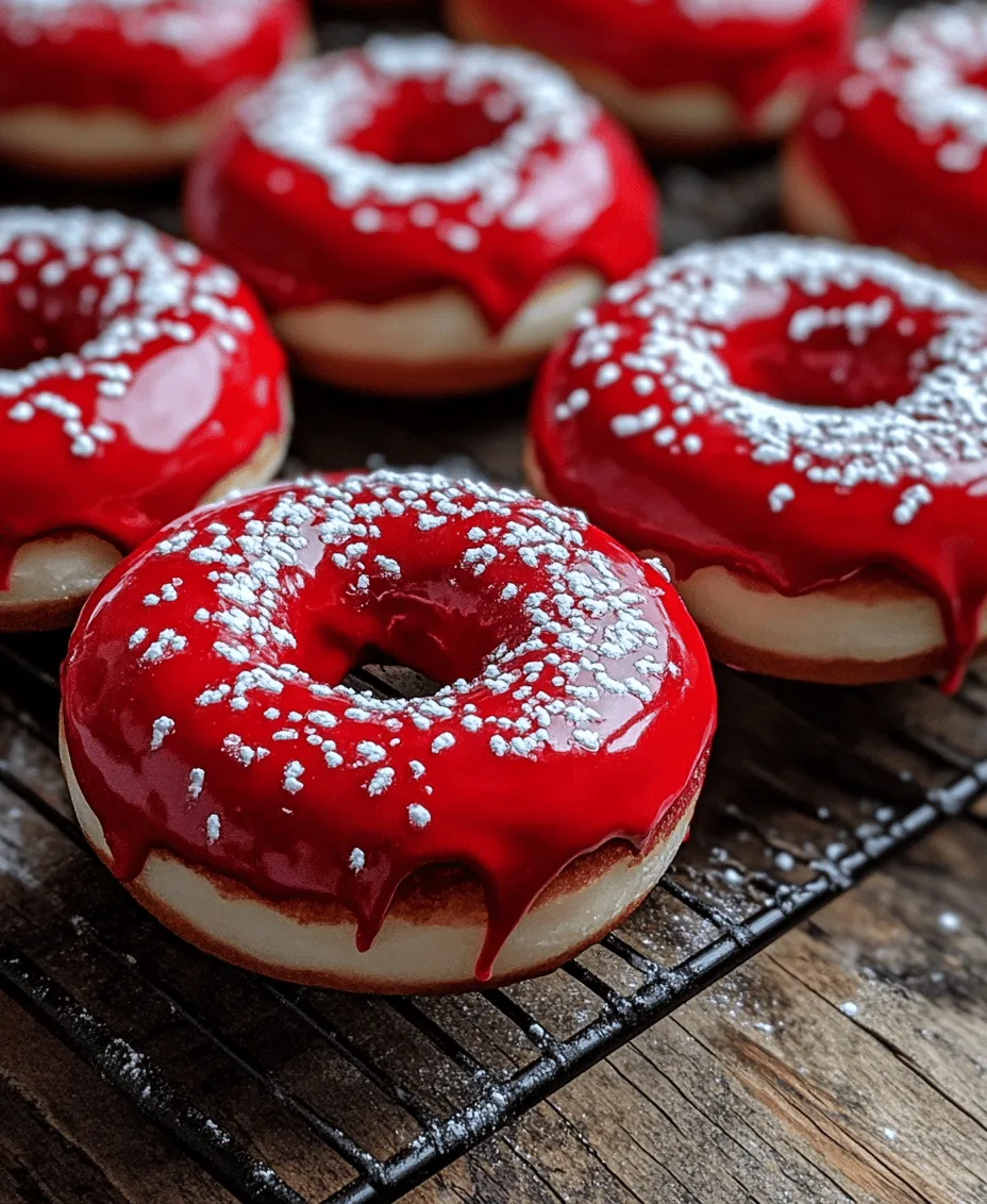 If you’re looking to elevate your donut game, red velvet donuts are a delightful twist on the classic treat that not only taste amazing but also look stunning. These eye-catching donuts feature a vibrant red hue that makes them perfect for special occasions, celebrations, or simply when you want to impress family and friends. Their unique flavor profile blends the soft, tender texture of baked donuts with the subtle sweetness and hint of cocoa that red velvet desserts are known for. The addition of a luscious cream cheese glaze takes these donuts to the next level, creating an irresistible combination that is both visually appealing and delicious.