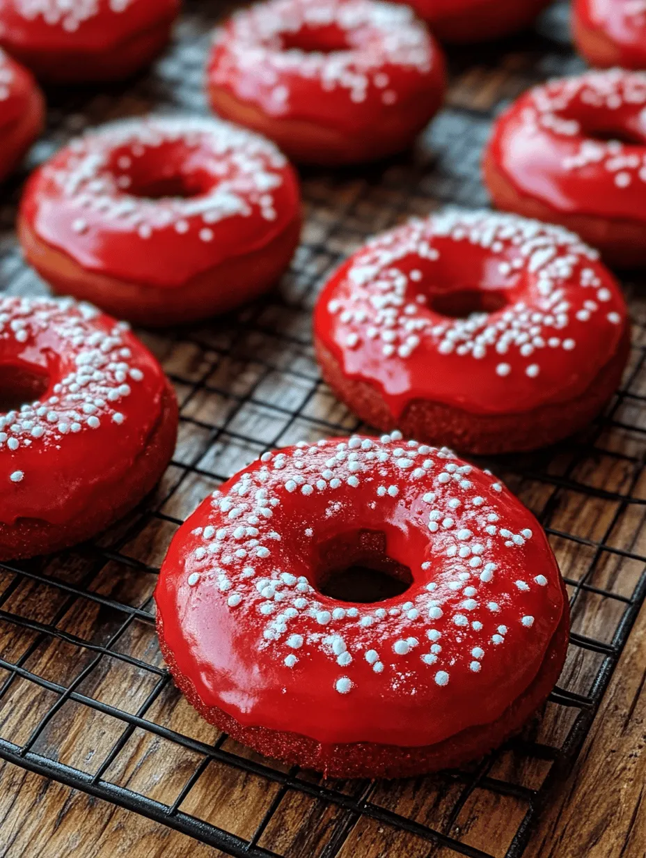 If you’re looking to elevate your donut game, red velvet donuts are a delightful twist on the classic treat that not only taste amazing but also look stunning. These eye-catching donuts feature a vibrant red hue that makes them perfect for special occasions, celebrations, or simply when you want to impress family and friends. Their unique flavor profile blends the soft, tender texture of baked donuts with the subtle sweetness and hint of cocoa that red velvet desserts are known for. The addition of a luscious cream cheese glaze takes these donuts to the next level, creating an irresistible combination that is both visually appealing and delicious.