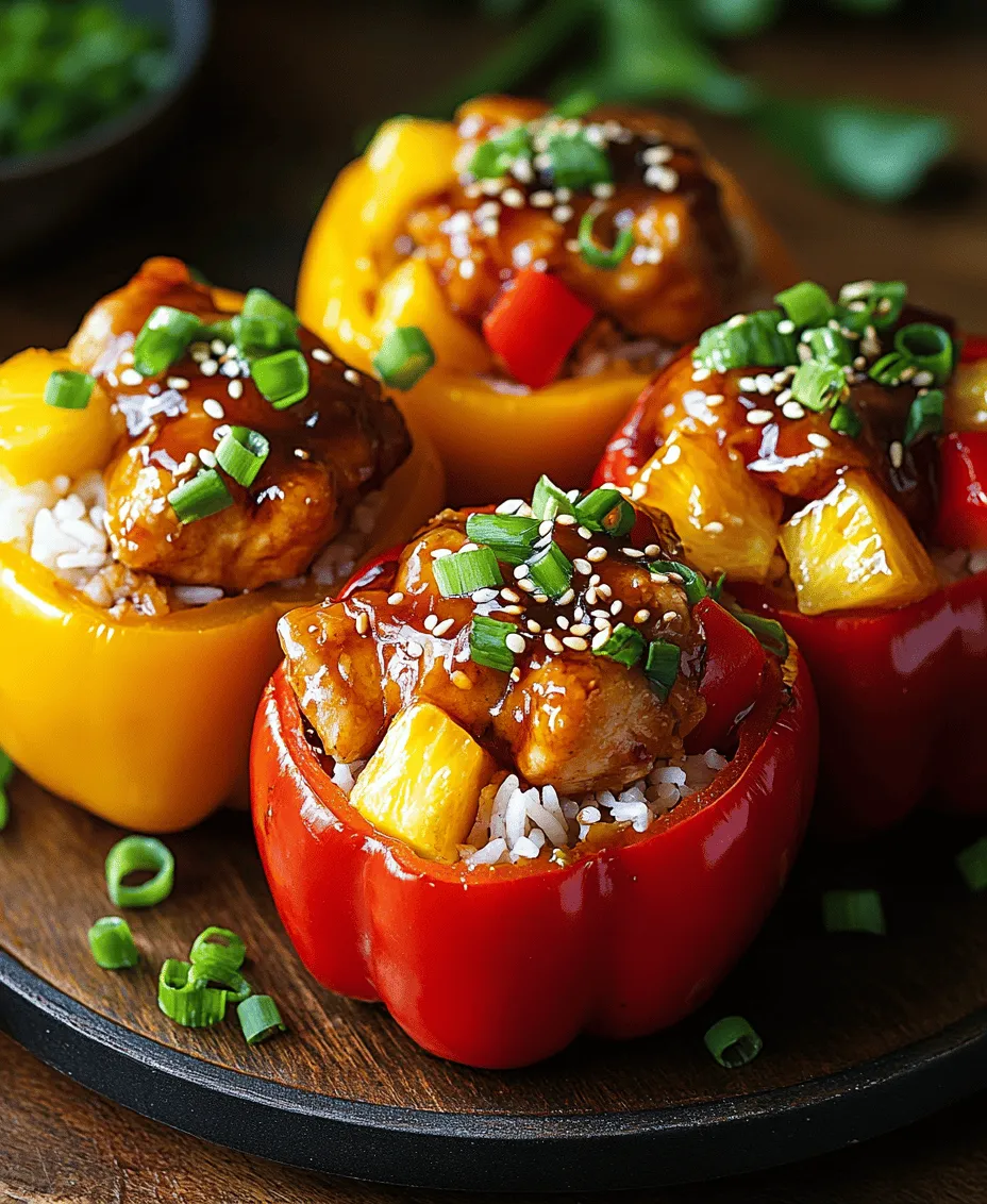 Teriyaki Pineapple Chicken & Rice Stuffed Peppers is a vibrant dish that tantalizes the taste buds with its unique fusion of flavors. This delightful recipe brings together the savory richness of teriyaki chicken, the natural sweetness of fresh pineapple, and the wholesome goodness of colorful bell peppers, creating a meal that is not only delicious but also visually appealing. This dish is perfect for family dinners, gatherings, or meal prep, catering to those who seek a healthy yet satisfying culinary experience.