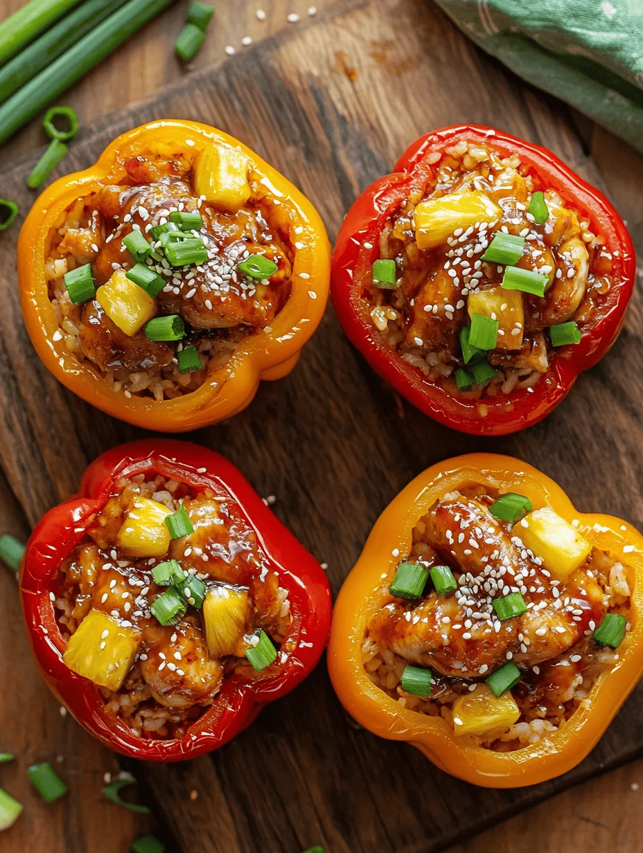 Teriyaki Pineapple Chicken & Rice Stuffed Peppers is a vibrant dish that tantalizes the taste buds with its unique fusion of flavors. This delightful recipe brings together the savory richness of teriyaki chicken, the natural sweetness of fresh pineapple, and the wholesome goodness of colorful bell peppers, creating a meal that is not only delicious but also visually appealing. This dish is perfect for family dinners, gatherings, or meal prep, catering to those who seek a healthy yet satisfying culinary experience.