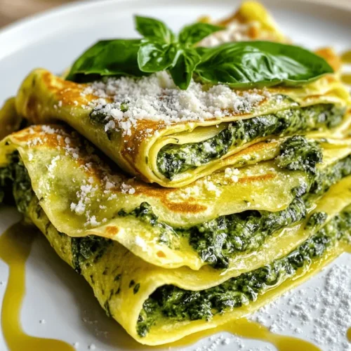 In the world of culinary delights, few dishes manage to capture both the heart and the palate quite like Fettuccine Crepe Delight. This exquisite dish masterfully intertwines the delicate texture of crepes with the rich flavors of a creamy spinach sauce, creating a harmonious blend that is as pleasing to the eyes as it is to the taste buds. The inspiration behind this recipe stems from the classic Italian fettuccine, reimagined through the lens of French crepes, making it a unique fusion that showcases the best of both worlds.