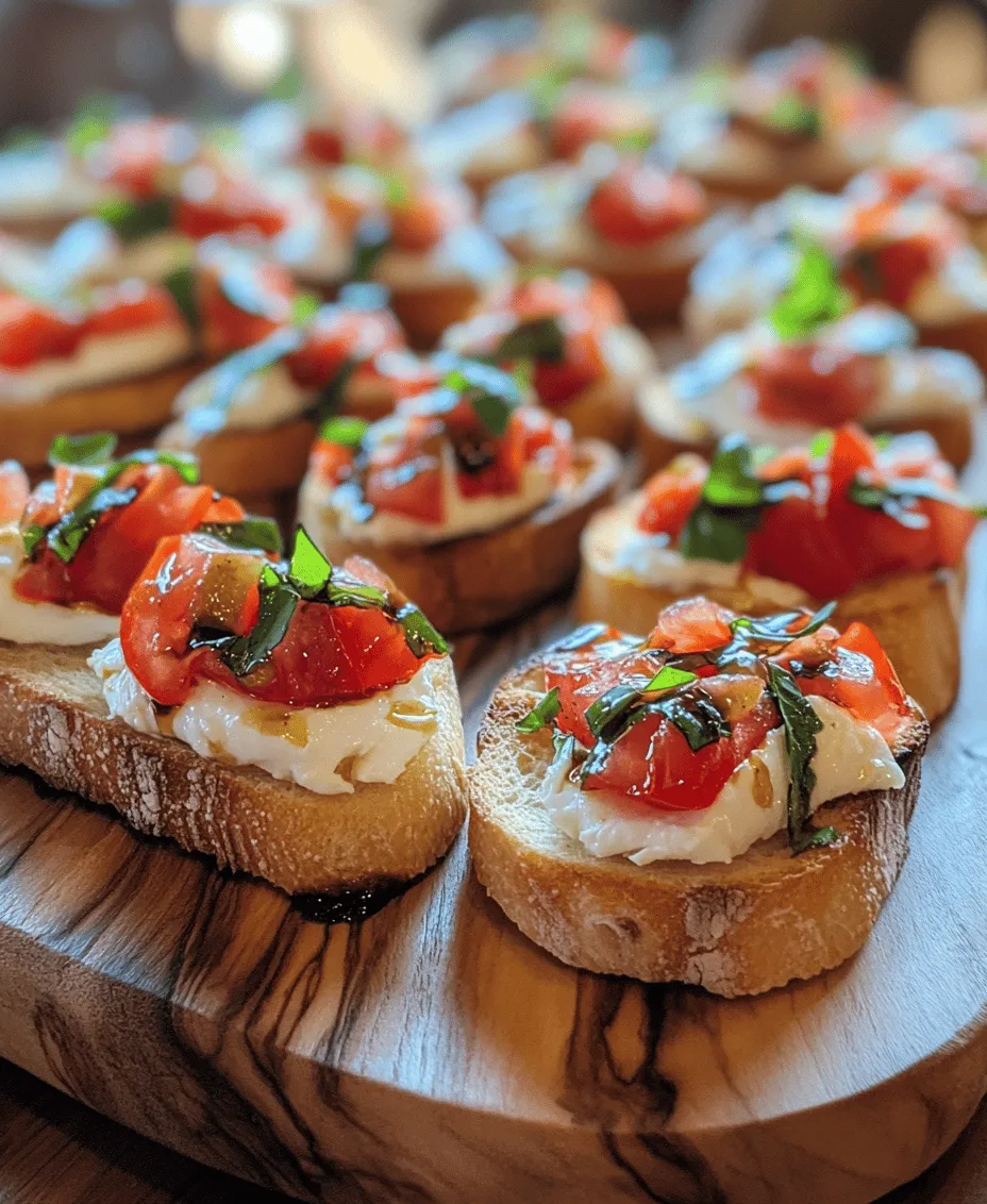 Burrata Bruschetta Bliss is not just an appetizer; it’s an experience that encapsulates the essence of Italian cuisine. This dish combines the luscious creaminess of burrata cheese with the fresh, vibrant flavors of ripe cherry tomatoes and aromatic basil. As you take your first bite, the creamy burrata melts in your mouth, perfectly complemented by the sweet and tangy tomatoes, all resting atop a crisp slice of toasted baguette.