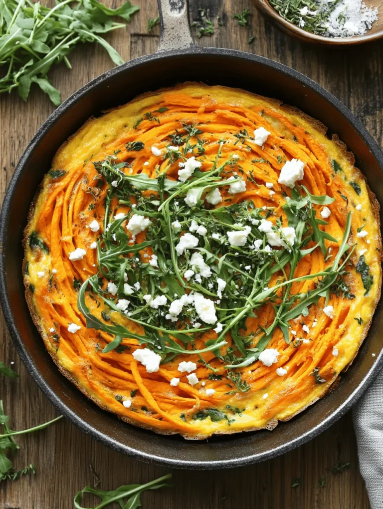 Frittatas are a delightful dish that exemplifies versatility in the kitchen, making them an excellent choice for breakfast, lunch, or dinner. Originating from Italy, this egg-based dish can be customized with a variety of ingredients, allowing for endless flavor combinations. The Spiralized Sweet Potato Baby Arugula Frittata stands out as a nourishing option that is not only delicious but also packed with nutrients. This recipe cleverly combines spiralized sweet potatoes and fresh baby arugula, two ingredients known for their vibrant flavors and health benefits.