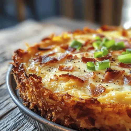 Discover the delightful fusion of crispy hash browns and savory quiche in this Hash Brown Crust Quiche Lorraine recipe. Perfect for brunch, breakfast, or a light dinner, this dish not only satisfies your taste buds but also provides a unique twist that sets it apart from traditional quiches. Imagine the satisfying crunch of golden-brown hash browns enveloping a rich and creamy filling of eggs, cheese, and savory bacon. This innovative recipe is sure to impress your family and friends, showcasing the best of comfort food while adding a touch of sophistication to your dining table.