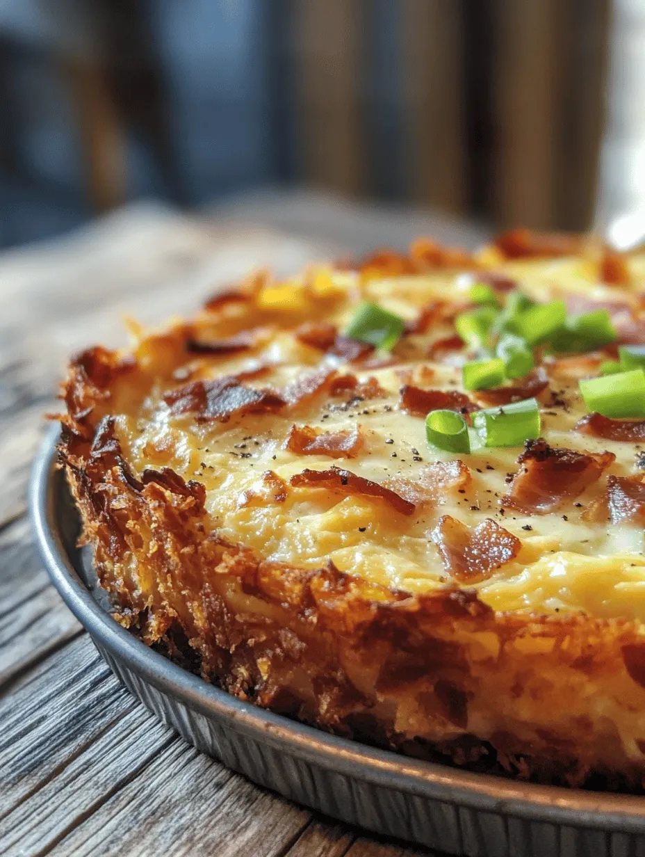 Discover the delightful fusion of crispy hash browns and savory quiche in this Hash Brown Crust Quiche Lorraine recipe. Perfect for brunch, breakfast, or a light dinner, this dish not only satisfies your taste buds but also provides a unique twist that sets it apart from traditional quiches. Imagine the satisfying crunch of golden-brown hash browns enveloping a rich and creamy filling of eggs, cheese, and savory bacon. This innovative recipe is sure to impress your family and friends, showcasing the best of comfort food while adding a touch of sophistication to your dining table.
