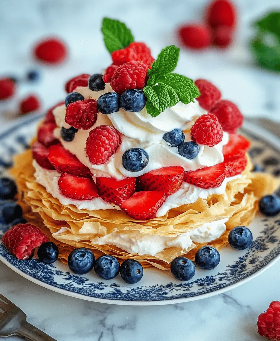 The Red, White, and Blue Ice Cream Knafeh is not just a dessert; it is a celebration on a plate. This delightful fusion of cultures brings together the traditional Middle Eastern delicacy, Knafeh, with the refreshing essence of ice cream and the vibrant flavors of fresh berries. With its eye-catching colors and irresistible taste, this dessert is perfect for patriotic holidays like Independence Day or any summer gathering that calls for a festive touch.