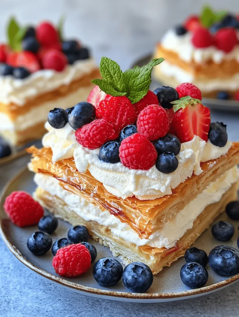 The Red, White, and Blue Ice Cream Knafeh is not just a dessert; it is a celebration on a plate. This delightful fusion of cultures brings together the traditional Middle Eastern delicacy, Knafeh, with the refreshing essence of ice cream and the vibrant flavors of fresh berries. With its eye-catching colors and irresistible taste, this dessert is perfect for patriotic holidays like Independence Day or any summer gathering that calls for a festive touch.