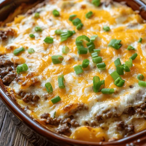 In the realm of comfort food, few dishes evoke feelings of warmth and nostalgia quite like casseroles. These hearty, baked meals are not only satisfying but also remind us of family gatherings and home-cooked dinners. Among the vast array of casserole options, the Heavenly Hamburger Potato Casserole stands out as a quintessential choice, combining the robust flavors of ground beef, creamy potatoes, and gooey cheese into one delightful dish. This recipe is perfect for families seeking a quick yet fulfilling meal, making it an ideal candidate for busy weeknight dinners.