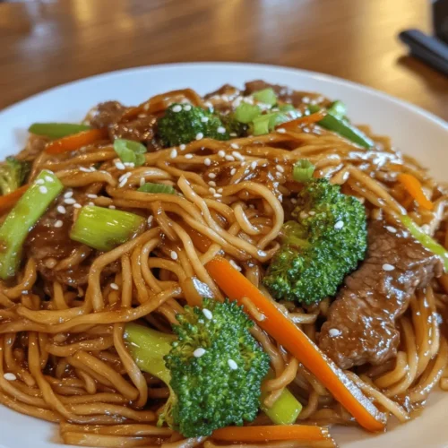 Beef and Broccoli Lo Mein is a culinary masterpiece that has captured the hearts and taste buds of many. This dish is not just a staple in Chinese restaurants around the world, but it has also found a cherished place in home kitchens. With its delightful combination of tender beef, vibrant broccoli, and soft lo mein noodles, it’s no wonder that this dish is celebrated for its rich flavors and appealing textures. The savory umami notes from the sauces, combined with the crunch of fresh vegetables, create a balanced meal that is both satisfying and wholesome.