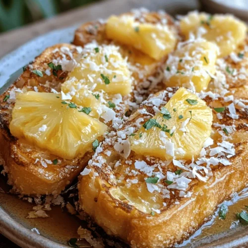 Are you ready to embark on a culinary journey that transforms your breakfast routine? Introducing the Hawaiian Roll French Toast Delight, a scrumptious twist on a classic favorite that brings a taste of the tropics right to your table. Imagine sinking your teeth into a slice of fluffy French toast made from sweet Hawaiian rolls, perfectly infused with the rich flavors of coconut and pineapple. This delightful dish captures the essence of island vibes, making it an ideal choice for special occasions, leisurely weekend brunches, or any day you want to indulge in a taste of paradise.