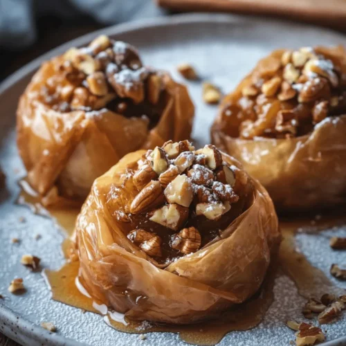 The culinary world is a tapestry of flavors, and few dishes exemplify sweet indulgence as beautifully as Baklava Baked Apples with Nuts and Honey. This unique dessert marries the traditional elements of baklava with the comforting essence of baked apples, creating a dish that is not only visually stunning but also rich in taste and texture. Imagine the warm aroma of spiced apples wafting through your kitchen, mingling with the nutty crunch and sweet syrup reminiscent of classic baklava.