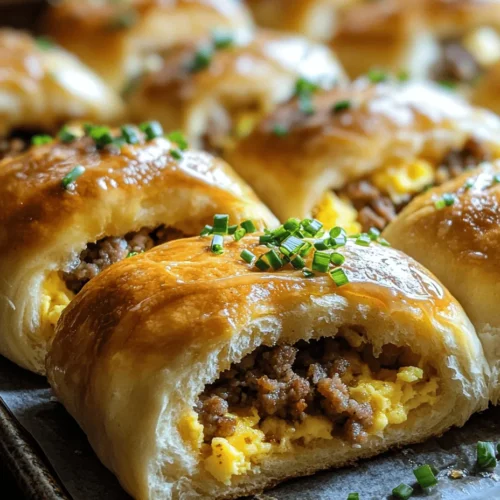 Begin your day on a delicious note with these Savory Breakfast Rolls filled with sausage, egg, and cheese. These delightful rolls are not only easy to prepare but also packed with flavors and textures that will satisfy your morning cravings. Imagine waking up to the aroma of freshly baked rolls, golden and flaky, with a savory filling that makes your stomach rumble in anticipation. Whether you’re hosting a brunch, enjoying a leisurely weekend breakfast, or simply want a hearty meal to kickstart your day, these breakfast rolls are a perfect choice.