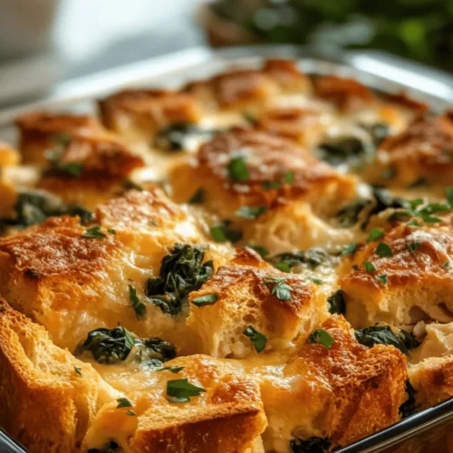 Are you on the lookout for a delectable dish that can easily transition from breakfast to brunch or even dinner? Look no further than the Savory Chicken and Spinach Strata. This delightful dish is not only hearty and satisfying but also brimming with flavor and nutrition. The beauty of a strata lies in its versatility; it can be enjoyed on lazy weekend mornings or served as a comforting dinner option on busy weekdays.