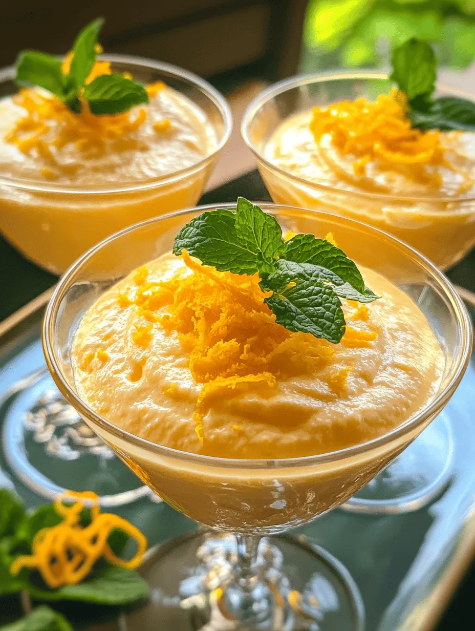 If you’re on the lookout for a dessert that embodies lightness and vibrancy, look no further than Orange Mint Mousse. This delightful treat combines the zesty flavor of fresh oranges with the cool, refreshing essence of mint, resulting in a dessert that is as pleasing to the palate as it is to the senses. The allure of Orange Mint Mousse lies not only in its bright, sunny color but also in its airy, velvety texture that melts in your mouth, making it a perfect choice for various occasions—be it a casual family gathering, a chic dinner party, or a festive celebration.