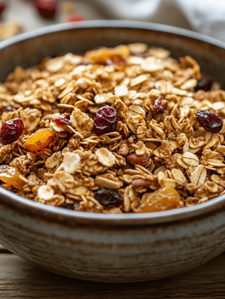 Granola has taken the culinary world by storm, becoming a staple in many households due to its reputation as a healthy and versatile snack. Whether sprinkled atop yogurt, enjoyed with milk as a breakfast cereal, or simply eaten by the handful, granola offers a delightful crunch and a satisfying chew. The beauty of homemade granola lies in the ability to control the ingredients, allowing you to tailor flavors and textures to fit your preferences while avoiding unnecessary additives and preservatives often found in store-bought varieties.