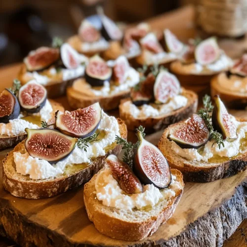 As the season of entertaining approaches, it’s time to impress your guests with an appetizer that embodies elegance and flavor. Enter Ricotta Crostini with Figs and Prosciutto—a dish that is not only visually stunning but also a celebration of taste. This delightful combination features creamy ricotta cheese, sweet figs, and savory prosciutto, all elegantly layered on perfectly toasted baguette slices. Whether you’re hosting a sophisticated dinner party, a festive gathering, or simply looking to elevate a family meal, this crostini recipe is sure to be a hit.