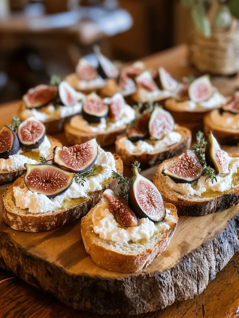 As the season of entertaining approaches, it’s time to impress your guests with an appetizer that embodies elegance and flavor. Enter Ricotta Crostini with Figs and Prosciutto—a dish that is not only visually stunning but also a celebration of taste. This delightful combination features creamy ricotta cheese, sweet figs, and savory prosciutto, all elegantly layered on perfectly toasted baguette slices. Whether you’re hosting a sophisticated dinner party, a festive gathering, or simply looking to elevate a family meal, this crostini recipe is sure to be a hit.