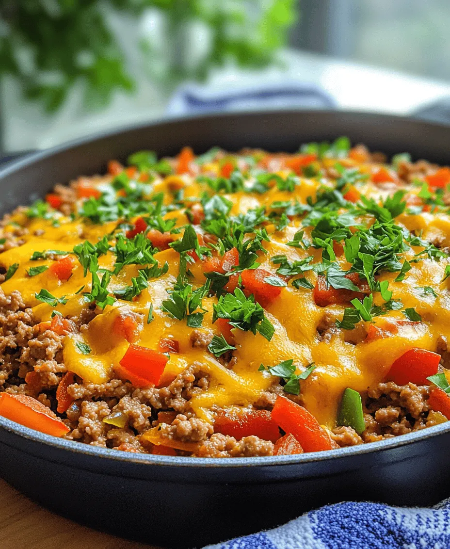 At the heart of Cheesy Beef & Pepper Delight is a delightful fusion of flavors and textures. The dish combines the rich, meaty essence of ground beef with the fresh, crisp sweetness of bell peppers, creating a dynamic contrast that excites the palate. Adding to this medley are the creamy textures of cheeses, which meld together to form a luxurious sauce that envelops the beef and peppers in a comforting embrace.