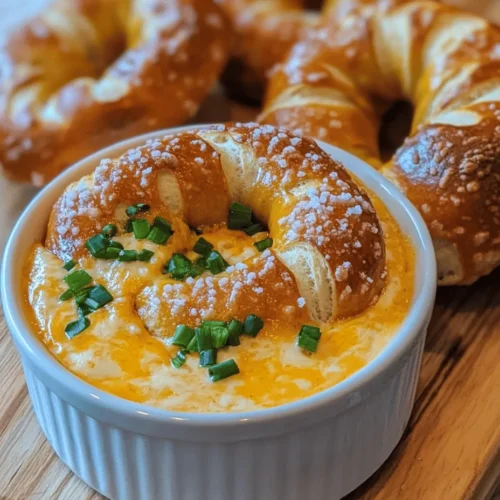 Homemade soft pretzels are a beloved snack that evokes the warmth of street fairs and cozy gatherings. Their golden-brown exterior and soft, chewy interior make them a favorite for both children and adults alike. Pairing these delightful pretzels with a rich and creamy cheese dip elevates the experience, creating a perfect balance of flavors that is hard to resist. Whether enjoyed as an appetizer, a game-day snack, or a comforting treat at home, cheesy soft pretzels are sure to please.