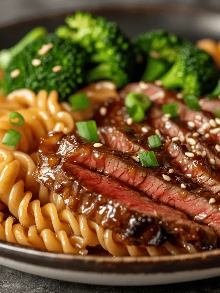 Sticky Honey Garlic Steak and Rotini is a dish that marries the bold flavors of savory steak with the sweetness of honey and the aromatic essence of garlic, creating a culinary experience that captivates the palate. This delightful recipe has gained popularity among food lovers for its mouthwatering taste and the ease with which it can be prepared. The combination of tender flank steak and al dente rotini pasta, paired with vibrant broccoli, makes this dish not only satisfying but also visually appealing.