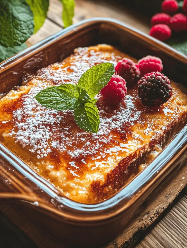 To create the best Overnight Crème Brûlée French Toast, it is essential to understand the role of each ingredient. The quality and type of ingredients you choose can significantly influence the final outcome of the dish.