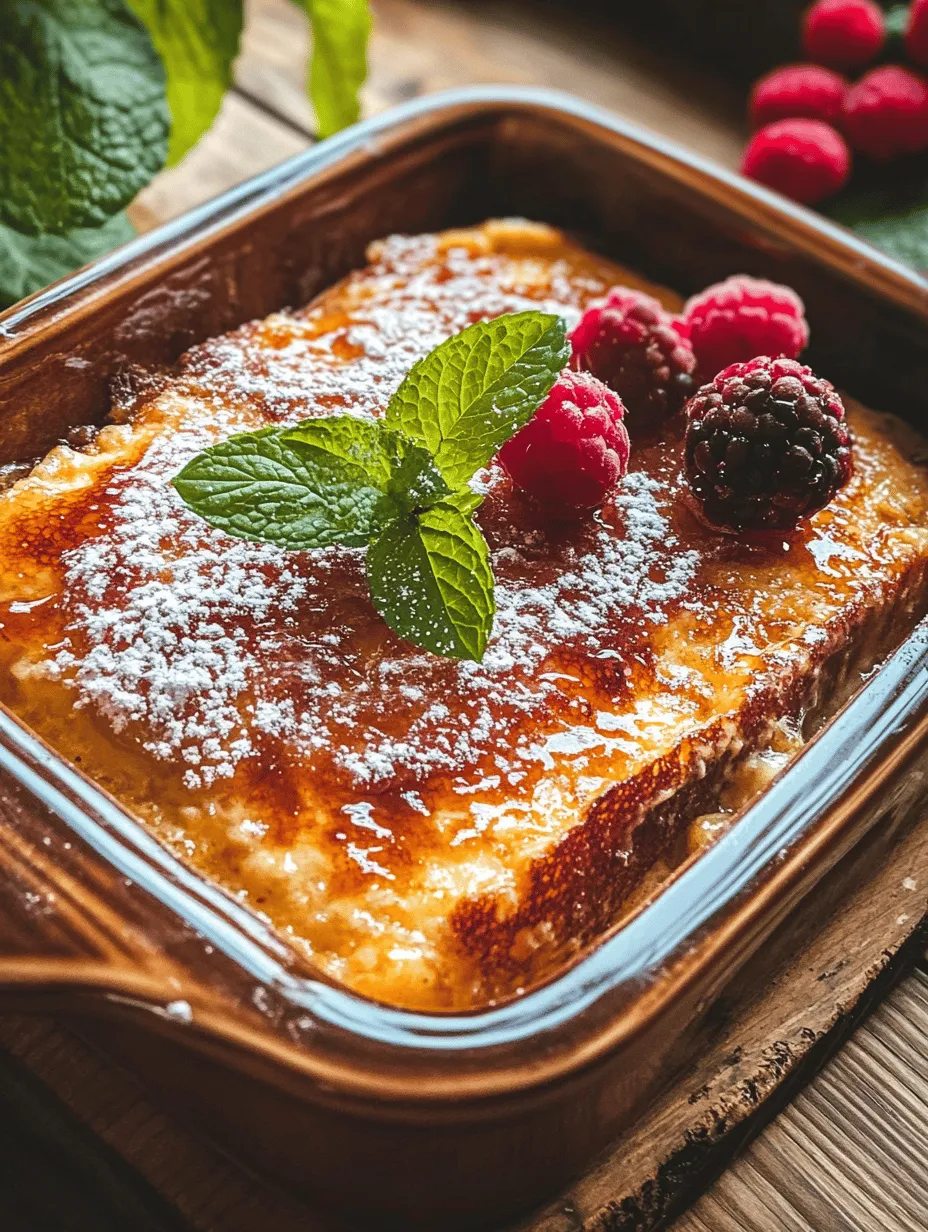 To create the best Overnight Crème Brûlée French Toast, it is essential to understand the role of each ingredient. The quality and type of ingredients you choose can significantly influence the final outcome of the dish.