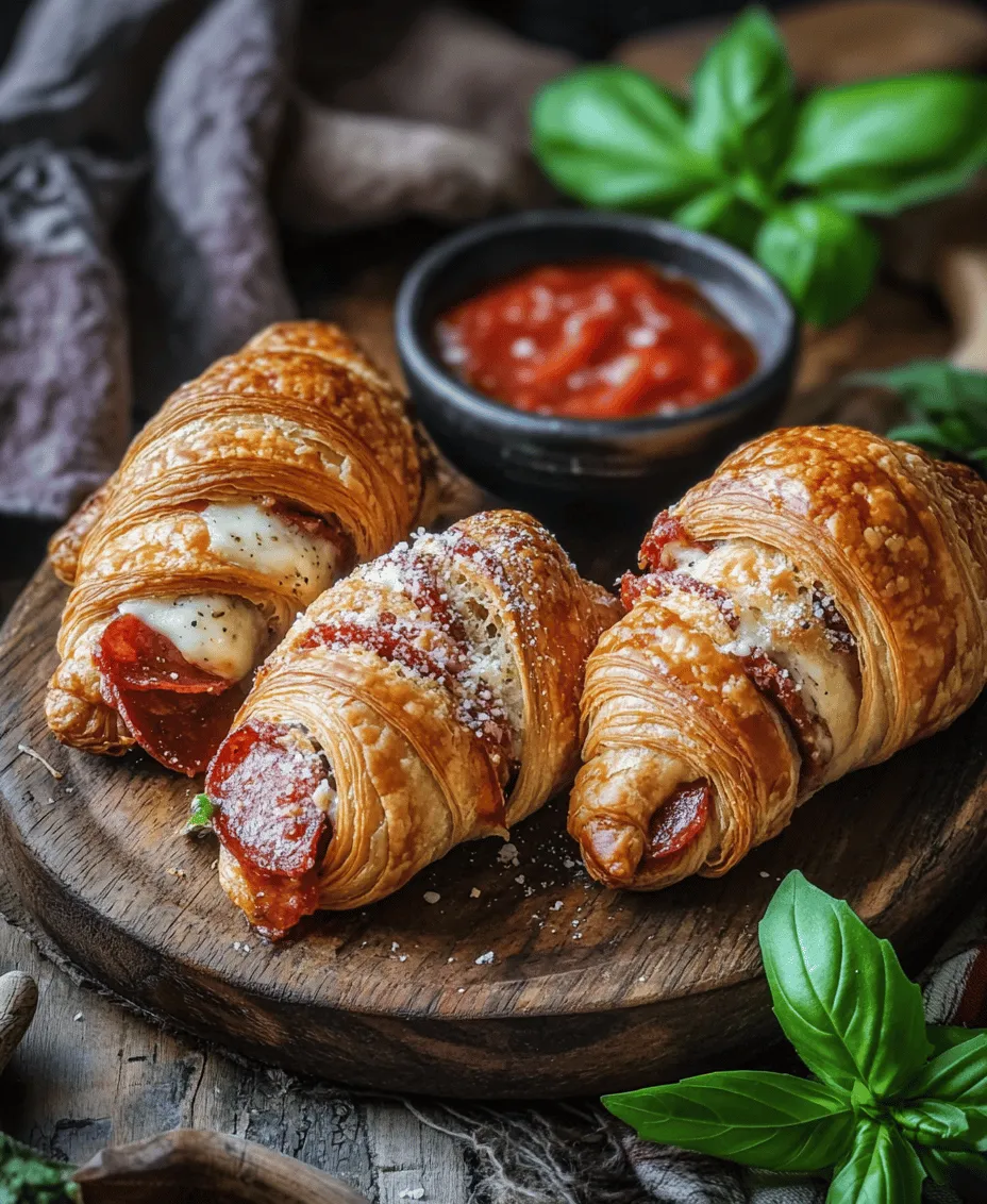 Discover the delightful union of flaky croissants and savory Italian flavors in this recipe for Mozzarella Pepperoni Croissant Rolls. This dish is not only a treat for the taste buds but also an easy-to-make appetizer or snack that will impress your family and friends. The combination of buttery, flaky pastry with gooey mozzarella and spicy pepperoni creates a mouthwatering experience that is sure to please any crowd. Whether you're hosting a party, preparing for game day, or simply looking for a tasty treat, these croissant rolls are the perfect choice.