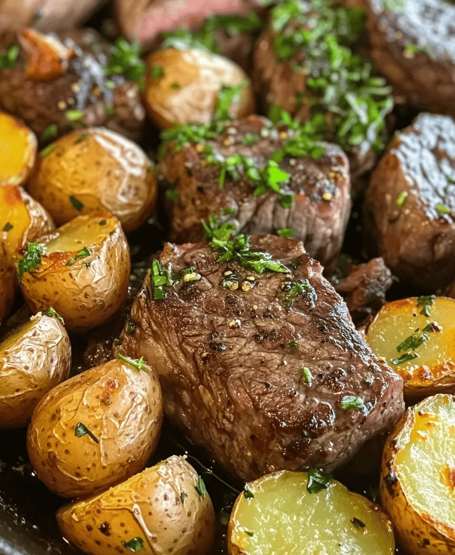 In the world of comfort food, few dishes capture the essence of heartiness quite like the Garlic Butter Steak and Potatoes Skillet. This dish is a celebration of flavors, combining succulent pieces of steak with crispy, golden potatoes, all enveloped in a rich garlic butter sauce. It’s the kind of meal that not only fills your stomach but also warms your heart, making it an ideal choice for weeknight dinners, special occasions, or cozy family gatherings.