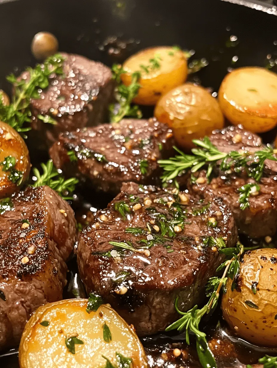 In the world of comfort food, few dishes capture the essence of heartiness quite like the Garlic Butter Steak and Potatoes Skillet. This dish is a celebration of flavors, combining succulent pieces of steak with crispy, golden potatoes, all enveloped in a rich garlic butter sauce. It’s the kind of meal that not only fills your stomach but also warms your heart, making it an ideal choice for weeknight dinners, special occasions, or cozy family gatherings.