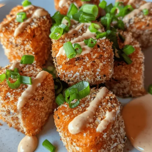 Crispy Bang Bang Salmon Bites are an irresistible blend of flavors and textures that have taken the culinary world by storm. This dish brings together the rich, buttery taste of salmon, a crispy coating, and a zesty, creamy sauce that ignites the palate. Perfect as an appetizer for gatherings or as a satisfying main course for a cozy dinner at home, these salmon bites are not just a meal but an experience. The delightful crunch from the coating combined with the spicy, tangy Bang Bang sauce makes this dish a crowd-pleaser, sure to impress family and friends alike.