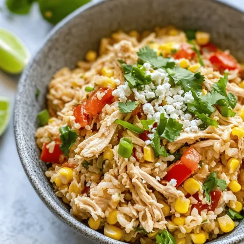 In the bustling world we live in, quick and easy meals have become more than a convenience; they are a necessity. The "Easy Street Corn Chicken Rice Bowl Delight" is a perfect example of a dish that caters to our fast-paced lifestyle while delivering a burst of flavor and color that pleases the palate and the eyes. This vibrant bowl combines tender chicken, sweet corn, and colorful vegetables, all harmonized over a bed of fluffy rice. Not only is it a feast for the senses, but it also reflects the lively spirit of street food, bringing a taste of community and comfort to your dining table.
