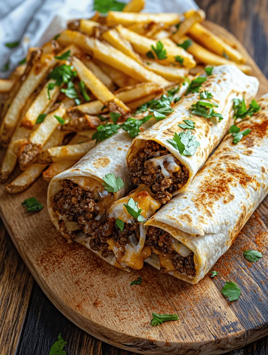 If you're looking for a meal that offers both comfort and satisfaction, cheesy beef burritos with crispy fries are the perfect dish to try. This recipe embodies the essence of hearty, flavorful cooking, combining savory ground beef with gooey cheese, all wrapped snugly in a soft tortilla. Paired with crispy fries that complement the burrito's richness, it’s a meal that pleases the palate and fills the belly.