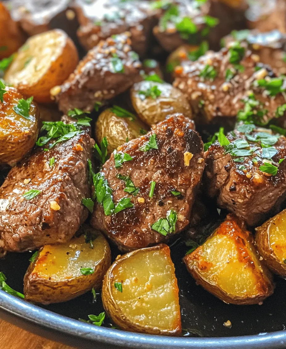 In the world of quick and satisfying meals, few dishes can compare to Sizzling Garlic Butter Steak Bites paired with Crispy Potatoes. This recipe combines the rich flavors of tender steak with the aromatic essence of garlic and herbs, all while showcasing the delightful crunch of perfectly roasted baby potatoes. The allure of this dish lies not just in its taste but also in its simplicity and speed, making it a favorite among home cooks and food enthusiasts alike. Whether you’re preparing for a weeknight dinner or a special occasion, this dish promises to impress with its savory aroma and mouthwatering presentation.