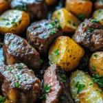 In the world of quick and satisfying meals, few dishes can compare to Sizzling Garlic Butter Steak Bites paired with Crispy Potatoes. This recipe combines the rich flavors of tender steak with the aromatic essence of garlic and herbs, all while showcasing the delightful crunch of perfectly roasted baby potatoes. The allure of this dish lies not just in its taste but also in its simplicity and speed, making it a favorite among home cooks and food enthusiasts alike. Whether you’re preparing for a weeknight dinner or a special occasion, this dish promises to impress with its savory aroma and mouthwatering presentation.