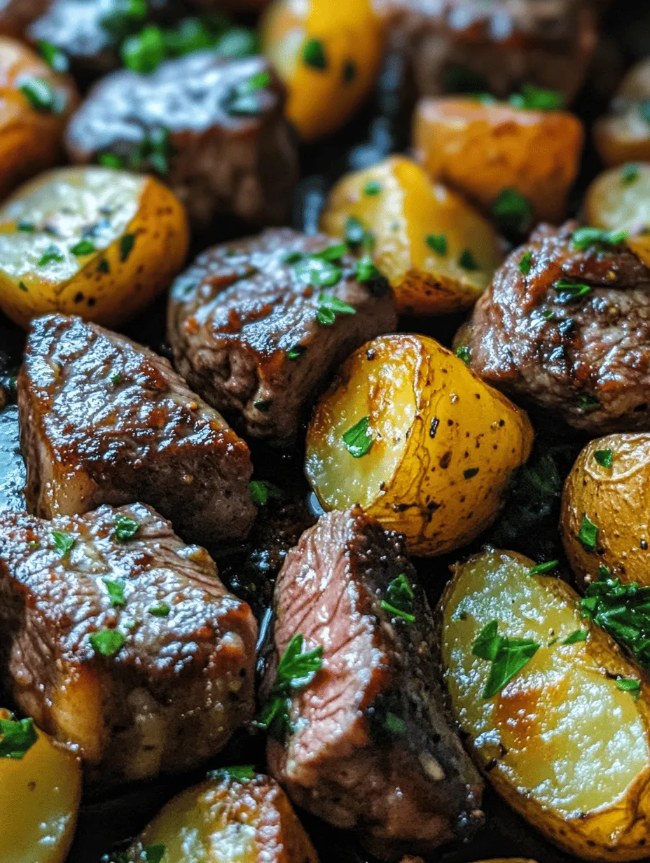 In the world of quick and satisfying meals, few dishes can compare to Sizzling Garlic Butter Steak Bites paired with Crispy Potatoes. This recipe combines the rich flavors of tender steak with the aromatic essence of garlic and herbs, all while showcasing the delightful crunch of perfectly roasted baby potatoes. The allure of this dish lies not just in its taste but also in its simplicity and speed, making it a favorite among home cooks and food enthusiasts alike. Whether you’re preparing for a weeknight dinner or a special occasion, this dish promises to impress with its savory aroma and mouthwatering presentation.